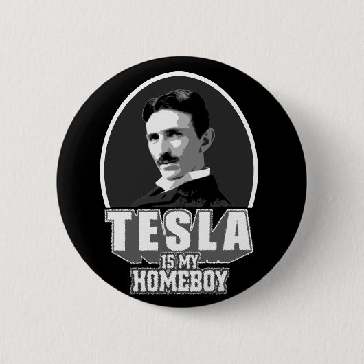 Tesla is mijn thuisjongen ronde button 5,7 cm (Voorkant)