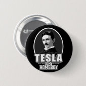 Tesla is mijn thuisjongen ronde button 5,7 cm (Voorkant /achterkant)