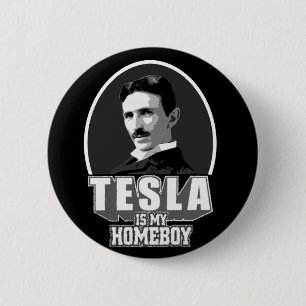 Tesla is mijn thuisjongen ronde button 5,7 cm