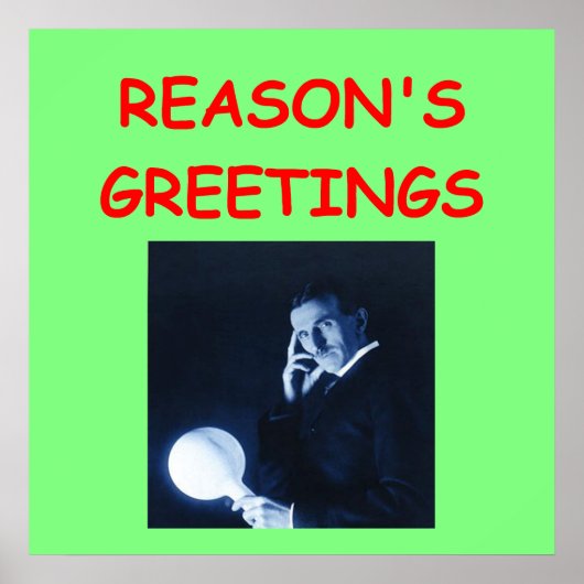 tesla kerstmis poster (Voorkant)