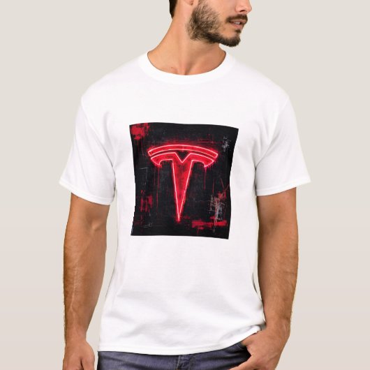 Tesla Logo Kunst T-shirt (Voorkant)