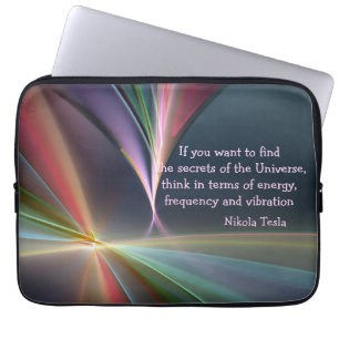 Tesla Metafysische Quote Geheim van het Universum Laptop Sleeve