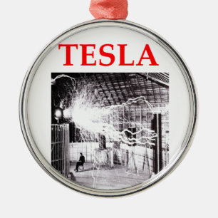 tesla metalen ornament
