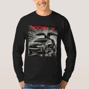 Tesla Model X Elektrische SUV-ontwerp Futuristis T-shirt