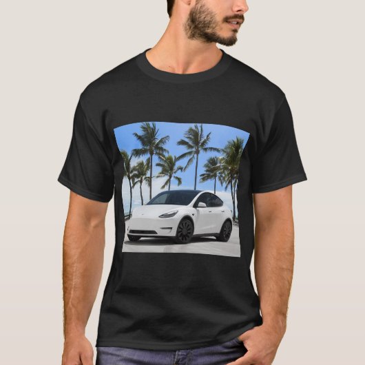 Tesla model Y op de T-shirt (Voorkant)