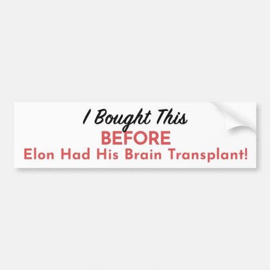 Tesla Owner's Lament Bumpersticker (Voorkant)