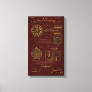 Tesla Patent 00382280 SHT 3 Canvas Afdruk