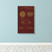 Tesla Patent 00382280 SHT 4 Uitgerekte Canvas Prin Afdruk (Insitu (Houten vloer))