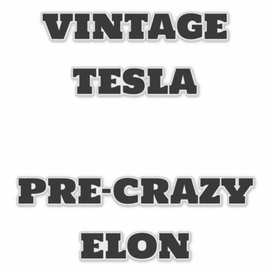  Tesla Pre-Crazy Elon Sticker Decal (Voorkant)