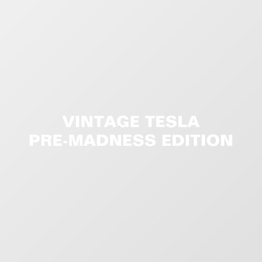 TESLA PRE-MADNESS EDITION RAAMSTICKER (Vel)