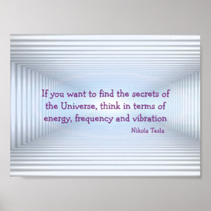 Tesla Quote Energy Metafysisch Poster