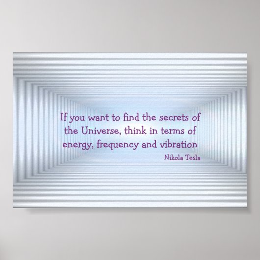 Tesla Quote Energy Metafysisch Poster (Voorkant)