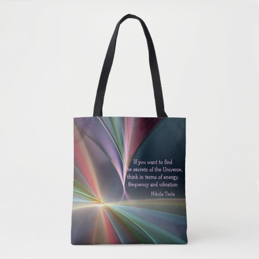 Tesla Quote Geheim van het Universum Personalisere Tote Bag (Voorkant)