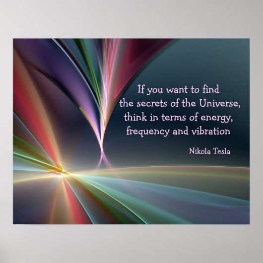 Tesla Quote Secret of the Universe Wall Art Poster (Voorkant)