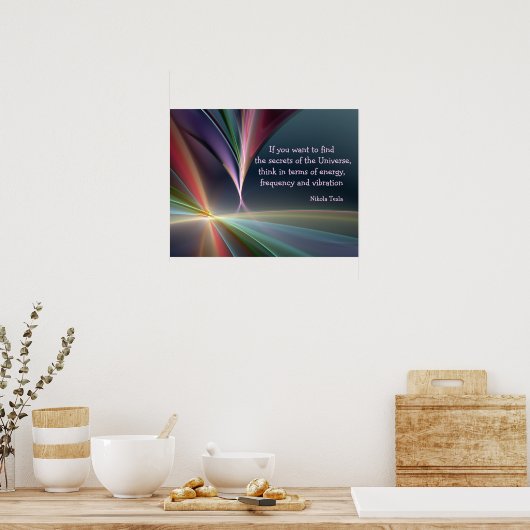 Tesla Quote Secret of the Universe Wall Art Poster (Keuken)