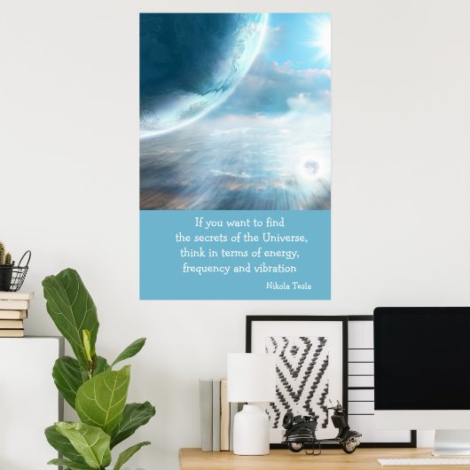 Tesla Quote Secrets of the Universe Poster (Thuiskantoor)