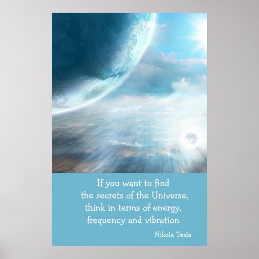 Tesla Quote Secrets of the Universe Poster (Voorkant)