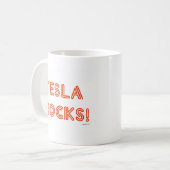 Tesla Rocks. Koffiemok (Voorkant links)