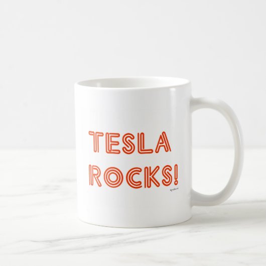 Tesla Rocks. Koffiemok (Rechts)