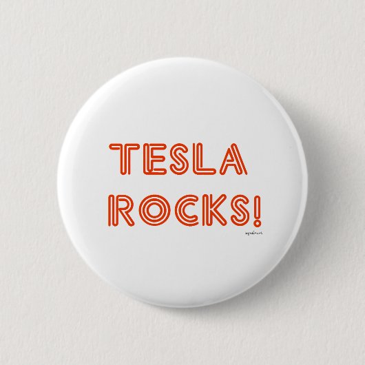 Tesla Rocks. Ronde Button 5,7 Cm (Voorkant)