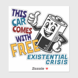 Tesla Spijt Bumper Cartoon Batterij Sticker