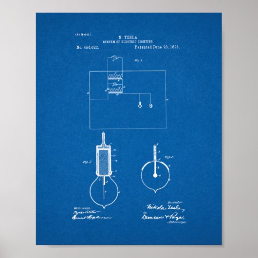 Tesla-systeem voor elektrische verlichting - Bluep Poster (Voorkant)