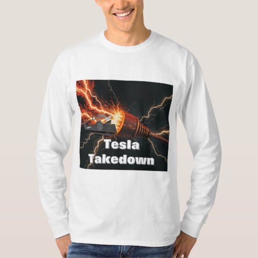 Tesla Takedown Elon Musk mannen T-shirt (Voorkant)