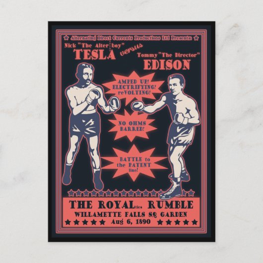 Tesla tegen Edison Briefkaart (Voorkant)