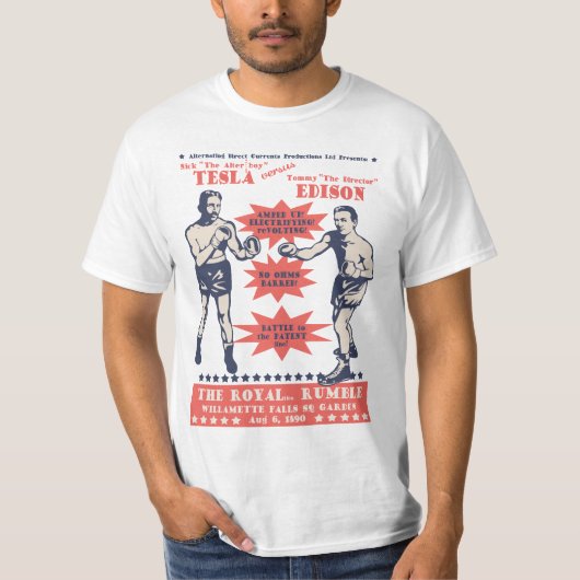 Tesla tegen Edison T-shirt (Voorkant)
