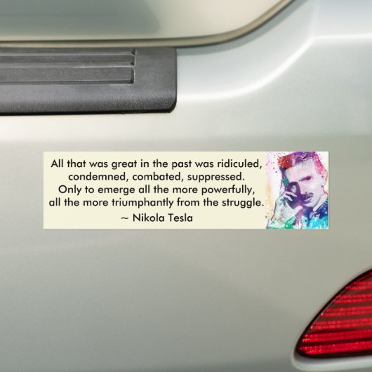 Tesla Triumphant Bumpersticker (Op auto)