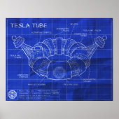 Tesla Tube Blueprints Poster (Voorkant)