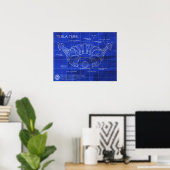 Tesla Tube Blueprints Poster (Thuiskantoor)