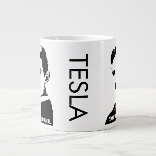 Tesla (u bent welkom.) grote koffiekop (Voorkant)