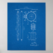 Tesla Valvular Conduit Patent - Blauwdruk Poster (Voorkant)