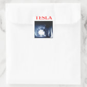 tesla vierkante sticker (Tas)