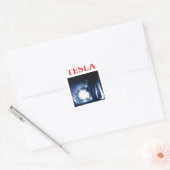 tesla vierkante sticker (Envelop)