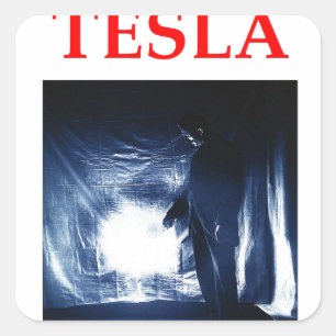 tesla vierkante sticker