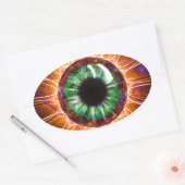 Tesla's andere Oogfractale kunst Ovale Sticker (Envelop)
