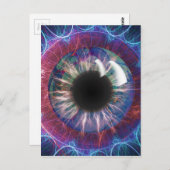 Tesla's Oogfractal Design Briefkaart (Voorkant / Achterkant)