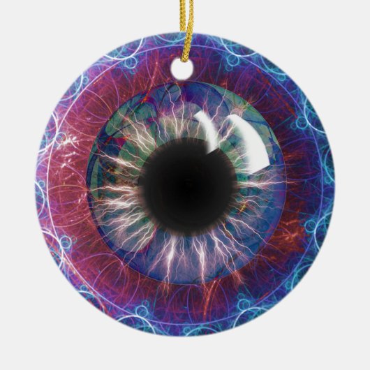 Tesla's Oogfractal Design Keramisch Ornament (Voorkant)