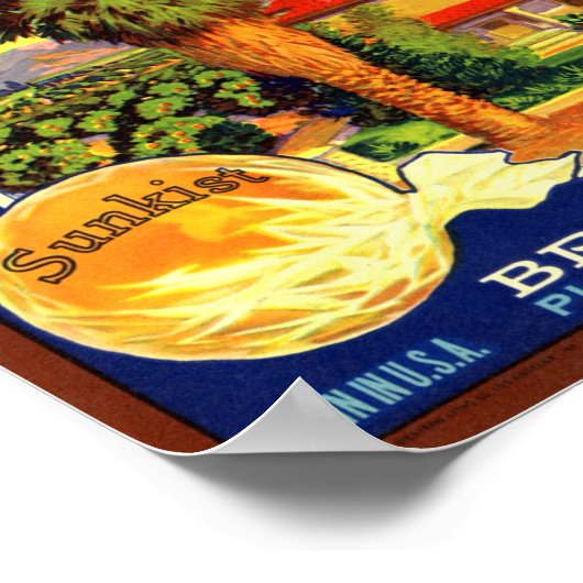 Tesoro Rancho Oranje Fruitkrat Label Poster (Hoek)