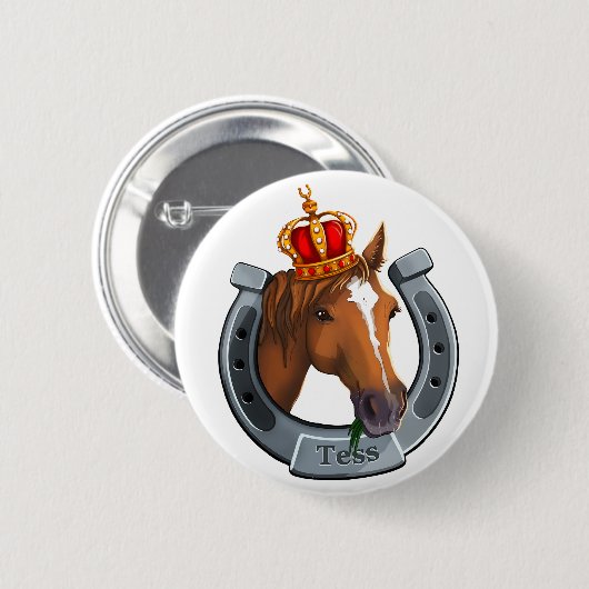 Tess de koningin merrie ronde button 5,7 cm (Voorkant /achterkant)