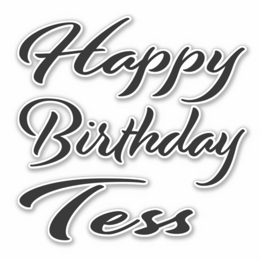 Tess Name Vorname black Sticker Geburtstag (Voorkant)