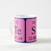Tess periodieke lijstnaam mok (Voorkant links)