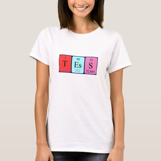 Tess periodieke lijstnaam shirt (Voorkant)