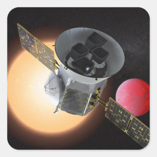 TESS Planet Hunter Spacecraft Vierkante Sticker
