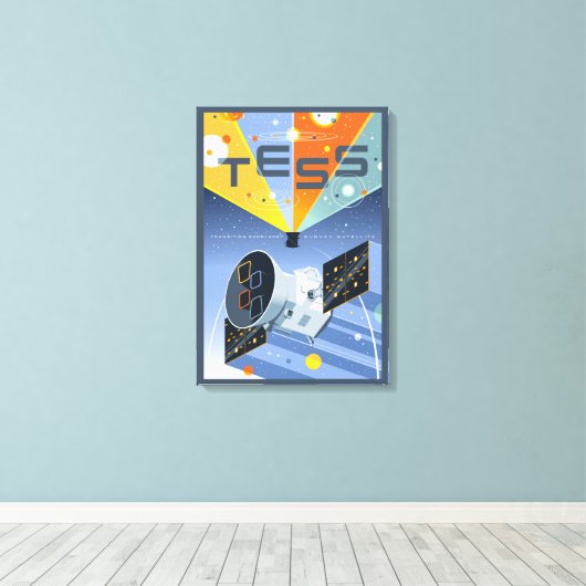 Tess Space Telescope Poster. Canvas Afdruk (Insitu (Houten vloer))
