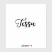Tessa Naam - Handgeschreven kalligrafie Sticker (Vel)