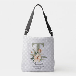 Tessa's Weelderige Bloei - Boho Bloemrijke Monogra Crossbody Tas