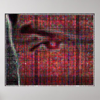 tessellated face (volledige kleurenversie) poster
